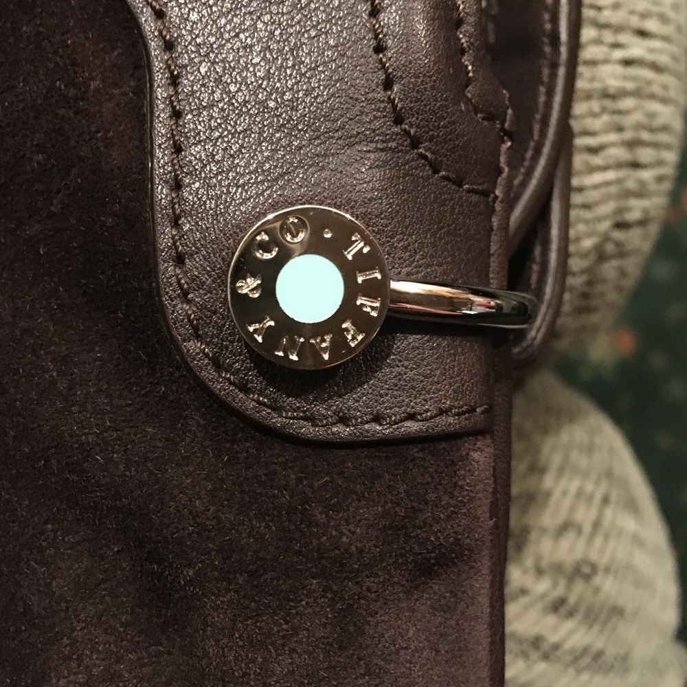 Tiffany and company never been used brown suede hand bag